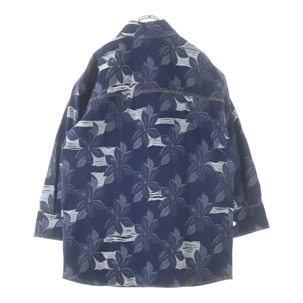 GUCCI(グッチ) 25SS DENIM JACQUARD SHIRT フローラル ジャガード デニムシャツジャケット インディゴ 822248 XDC9T
