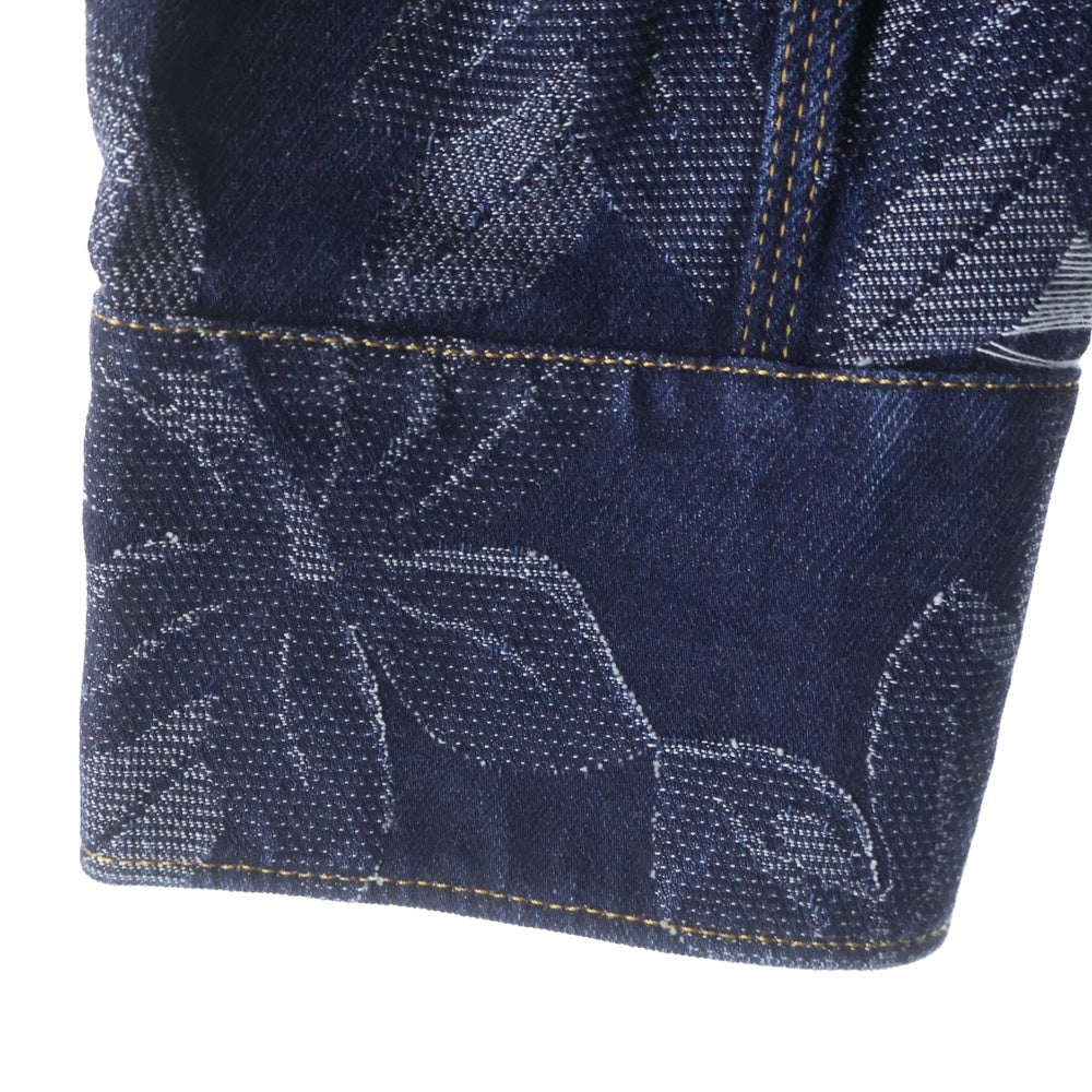 GUCCI(グッチ) 25SS DENIM JACQUARD SHIRT フローラル ジャガード デニムシャツジャケット インディゴ 822248 XDC9T