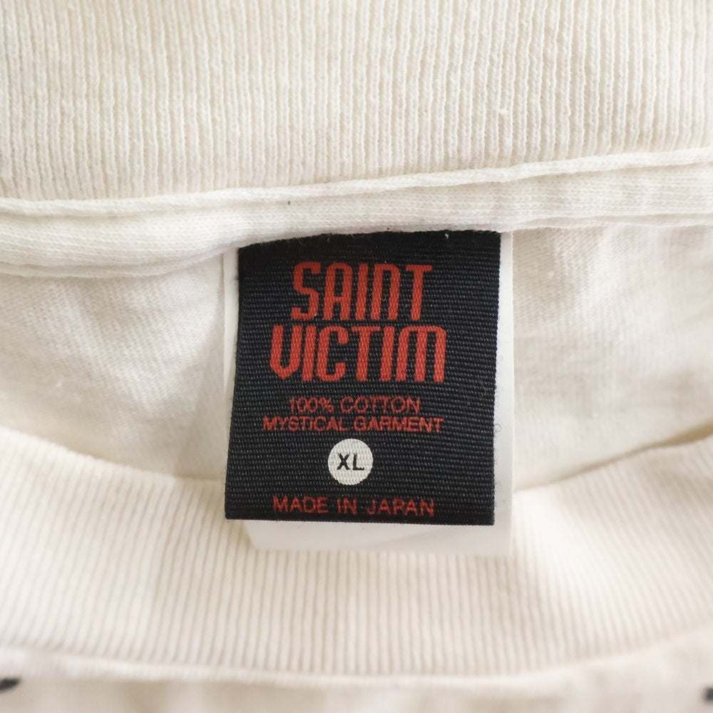 SAINT MICHAEL(セントマイケル) 25SS BRAIN ブレイン フロントプリント クルーネック長袖Tシャツ カットソー ホワイト SM-HR8-0000-036