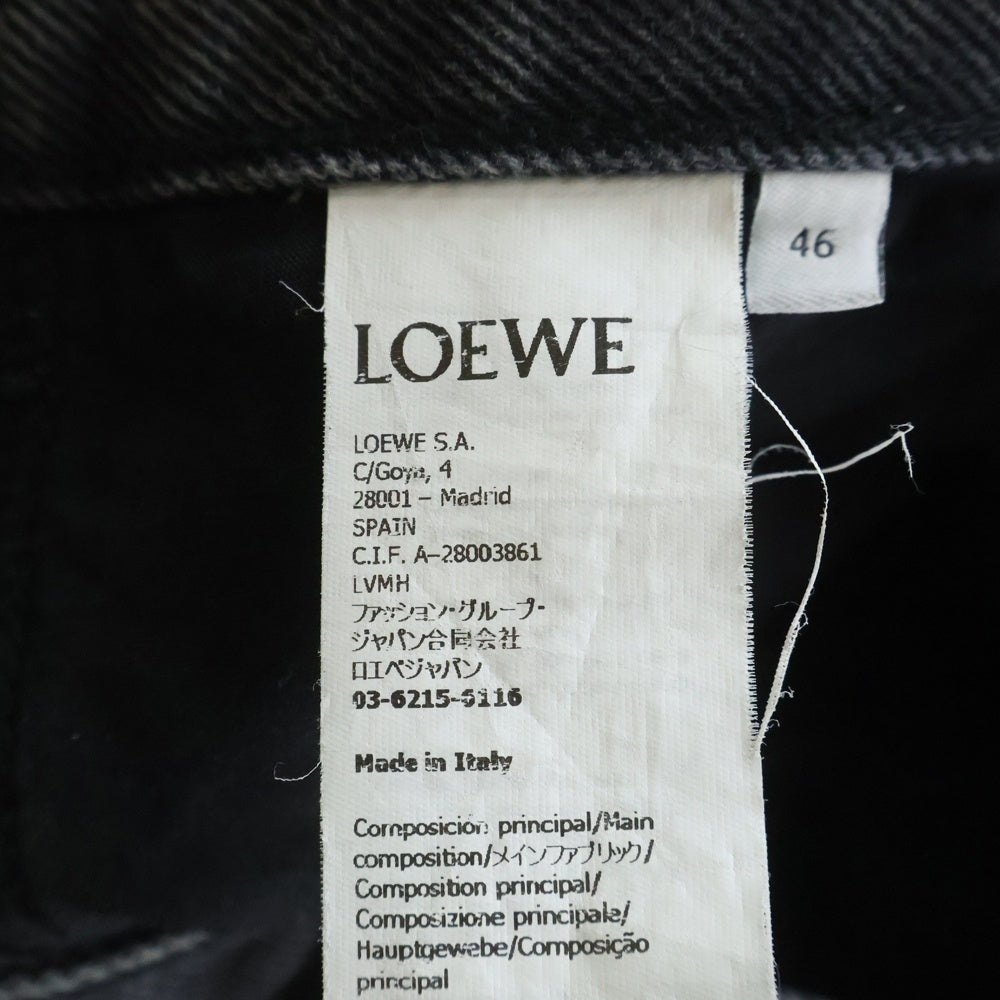 LOEWE(ロエベ) ANAGRAM BAGGY アナグラム ボタンフライ バギージーンズ デニムパンツ インディゴブラック H526Y11W61