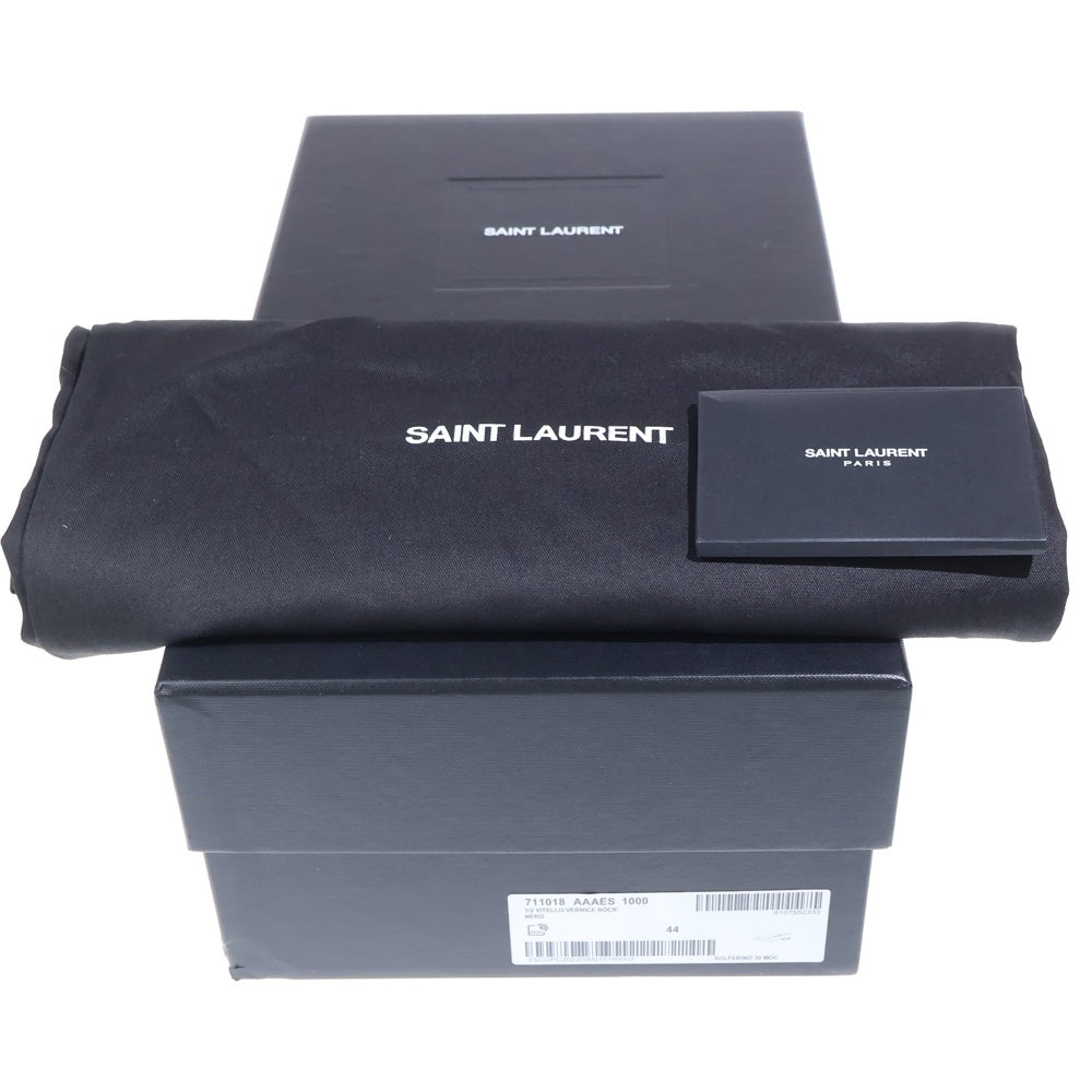 SAINT LAURENT PARIS(サンローランパリ) スクエアトゥ レザー ローファー ドレスシューズ ブラック 711018