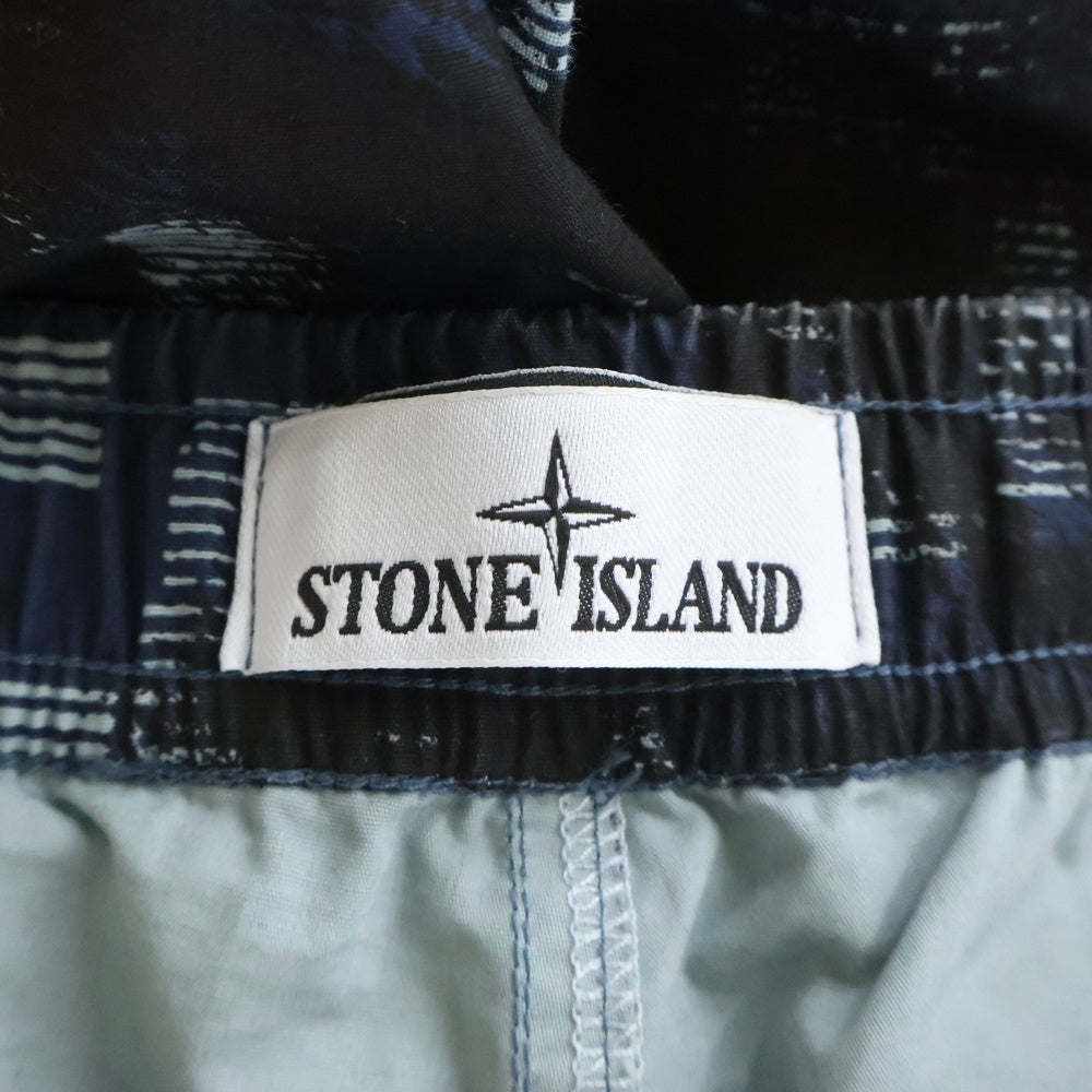 STONE ISLAND(ストーンアイランド) 24AW 2WAY PANTS 総柄 コンパスロゴワッペン イージーパンツ ネイビー 8115335E2