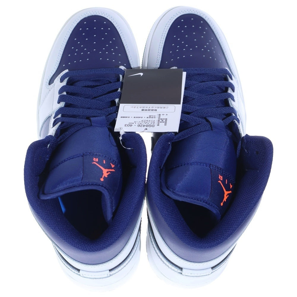 NIKE(ナイキ) AIR JODAN 1 MID Blue Void DQ8426-403 エアジョーダン1 ミッド ブルーボイド ミッドカットスニーカー シューズ ブルー/ホワイト US10/28.0cm