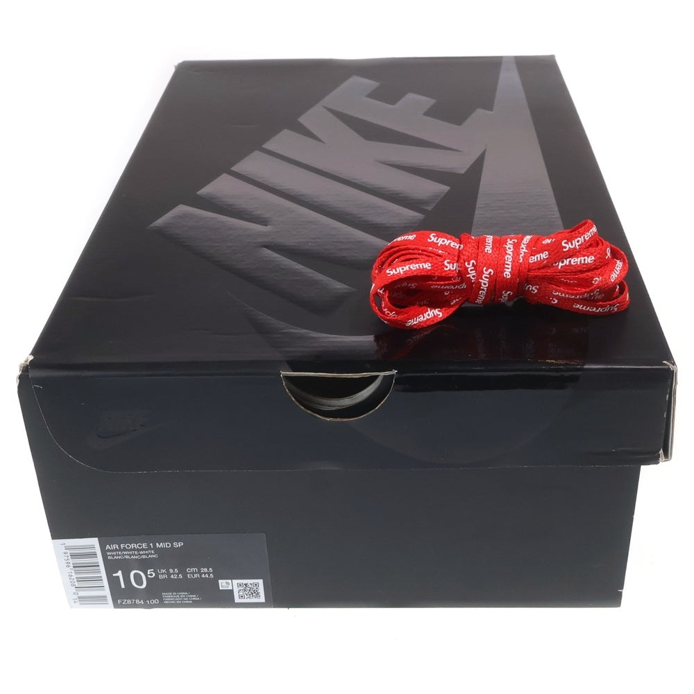 SUPREME(シュプリーム) ×NIKE AIR FORCE 1 MID SP FZ8784-100 ナイキ エアフォース1 ミッドカットスニーカー シューズ ホワイト US10.5/28.5cm