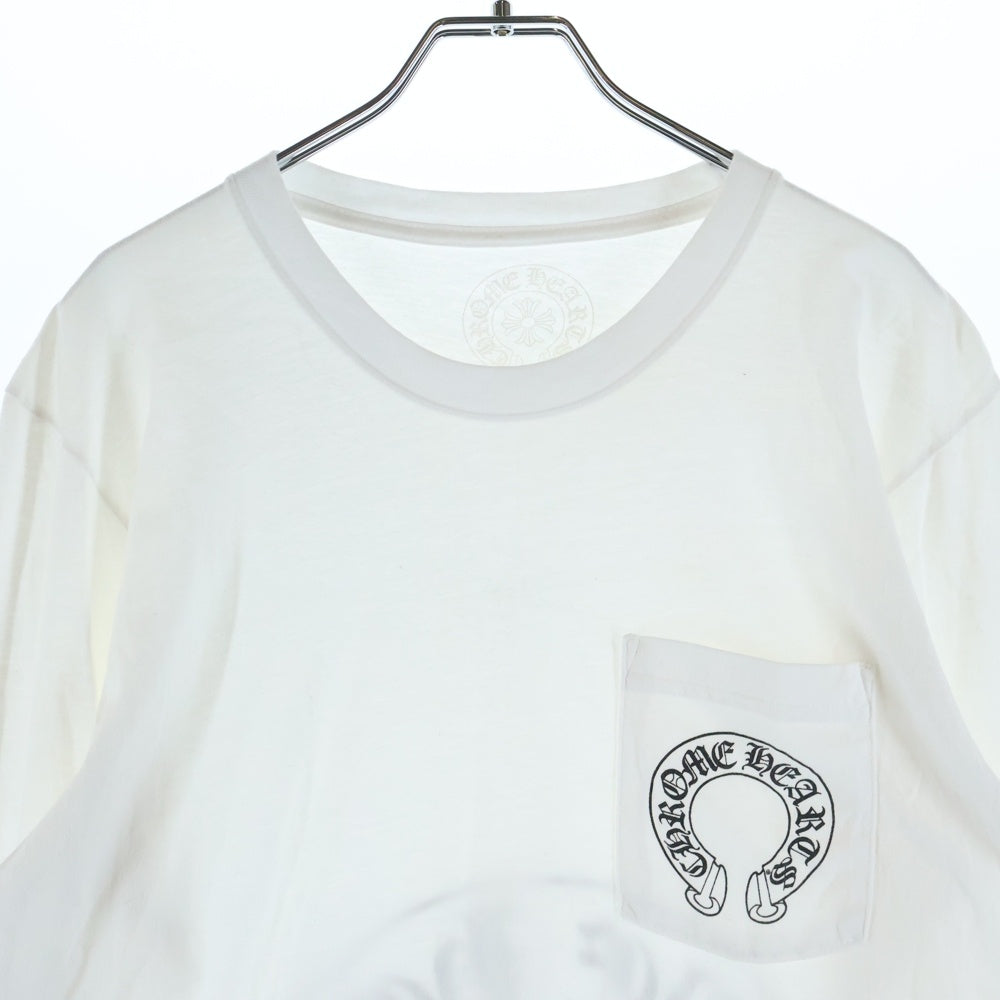 CHROME HEARTS(クロムハーツ) Horseshoe Arm Floral L/S Tee バックホースシュー アームフローラル 長袖Tシャツ ホワイト