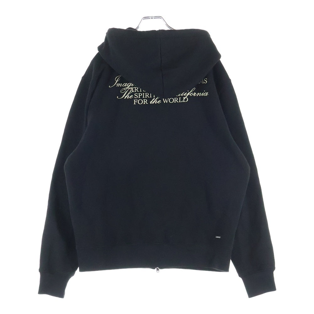 AMIRI(アミリ) 25AW SPIRIT ZIP HOODIE フロントロゴパッチ スピリット ジップアップ スウェットパーカー フーディ ブラック SRAMJYHD1118SMRBC00