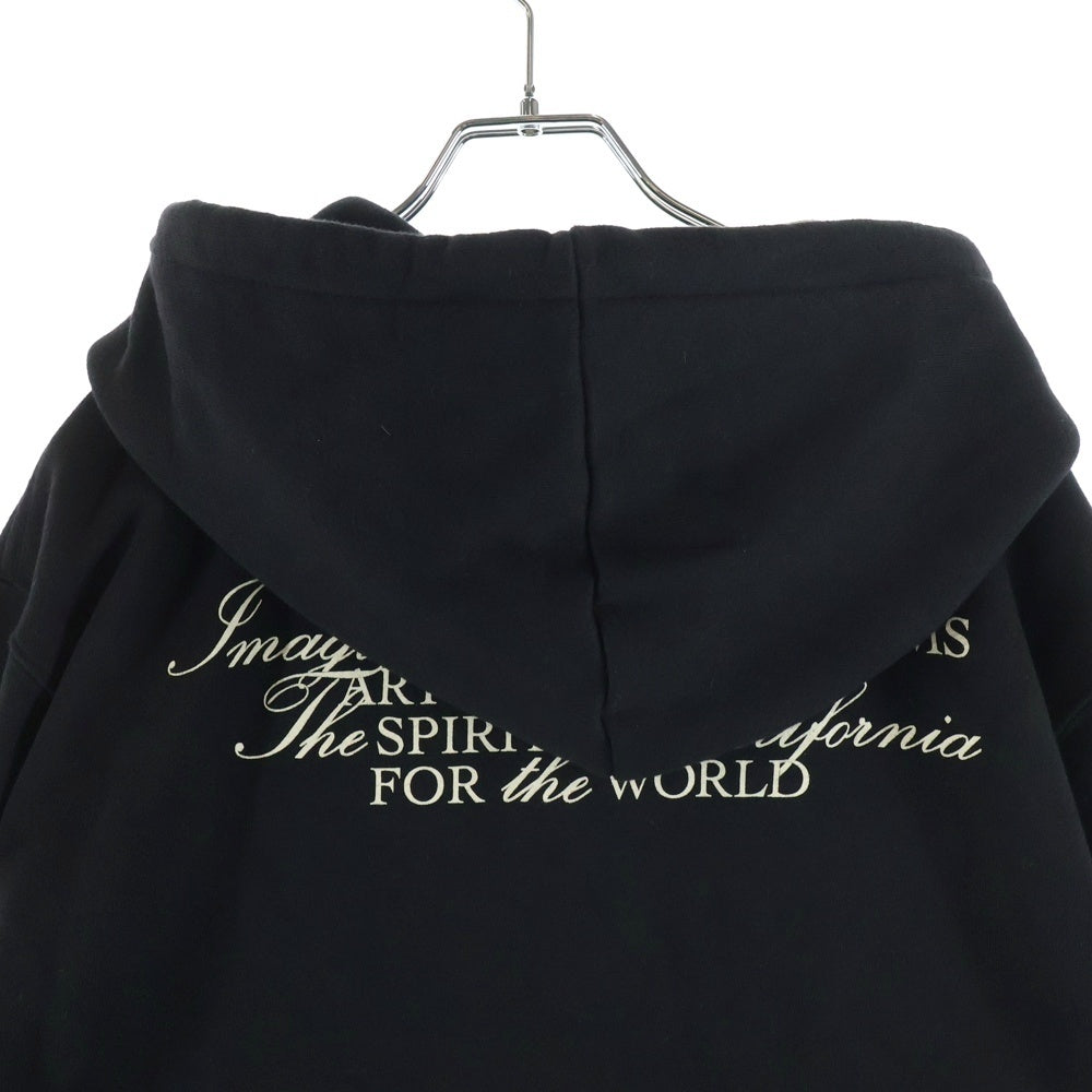 AMIRI(アミリ) 25AW SPIRIT ZIP HOODIE フロントロゴパッチ スピリット ジップアップ スウェットパーカー フーディ ブラック SRAMJYHD1118SMRBC00