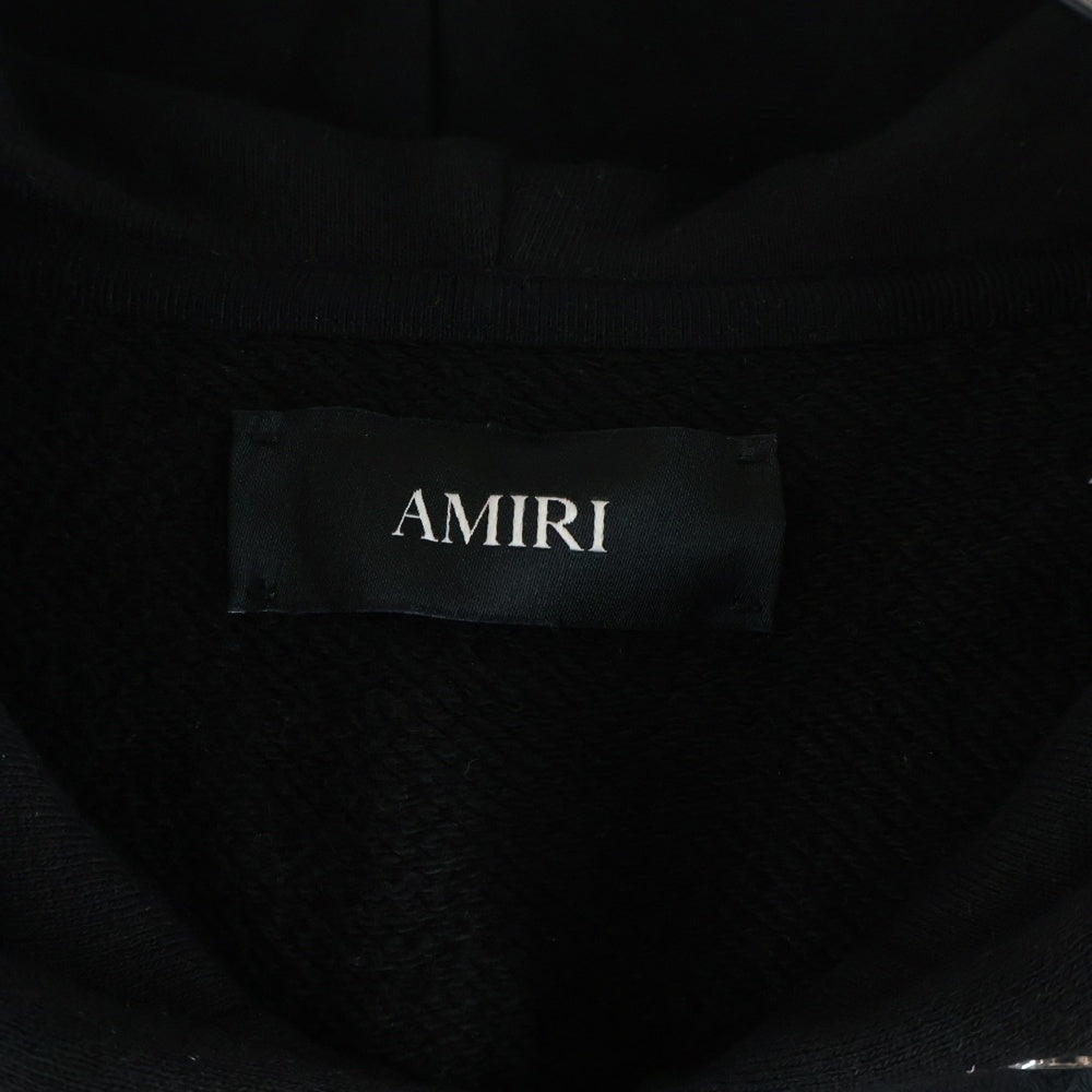 AMIRI(アミリ) 25AW SPIRIT ZIP HOODIE フロントロゴパッチ スピリット ジップアップ スウェットパーカー フーディ ブラック SRAMJYHD1118SMRBC00