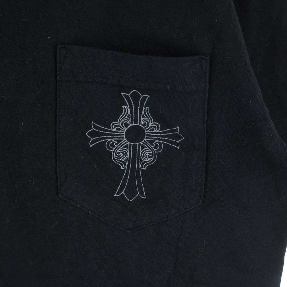 CHROME HEARTS(クロムハーツ) OLD CH T-SHIRT ニューヨーク限定 フローラルクロス クルーネック 半袖Tシャツ カットソー ブラック