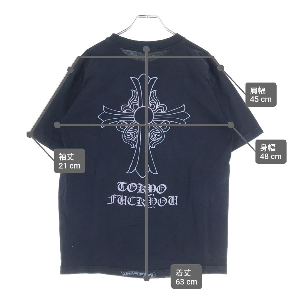 CHROME HEARTS(クロムハーツ) OLD CH T-SHIRT 東京限定 ファックユー バックフローラル フロントホースシュープリント クルーネック 半袖Tシャツ カットソー