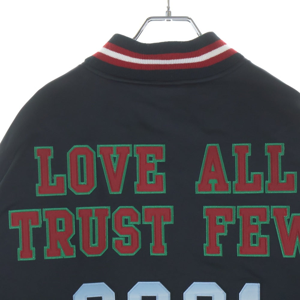 SUPREME(シュプリーム) 21AW ×Mitchell & Ness Varsity Jacket ミッチェルアンドネス サテン バーシティジャケット ブラック/レッド
