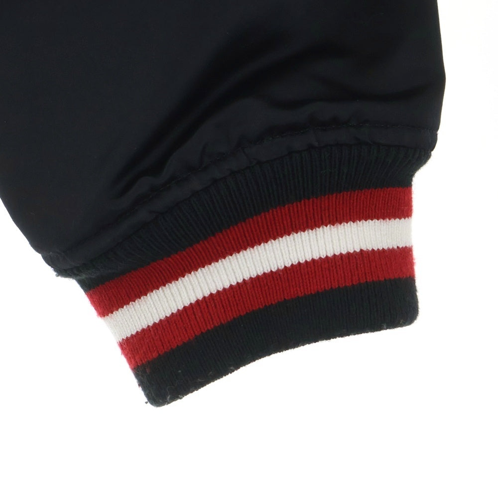 SUPREME(シュプリーム) 21AW ×Mitchell & Ness Varsity Jacket ミッチェルアンドネス サテン バーシティジャケット ブラック/レッド