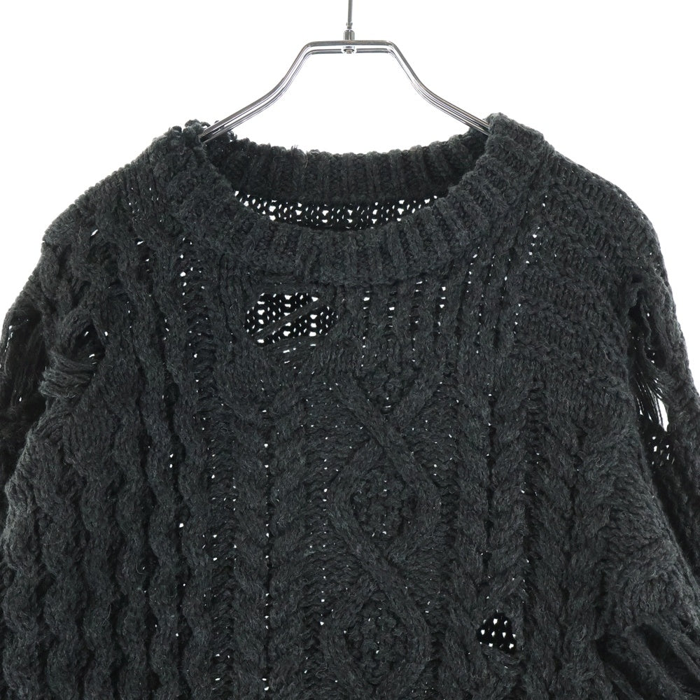 NEIGHBORHOOD(ネイバーフッド) 23AW PATCHWORK SAVAGE SWEATER パッチワーク サベージ ニット セーター グレー 232FUNH-KNM01