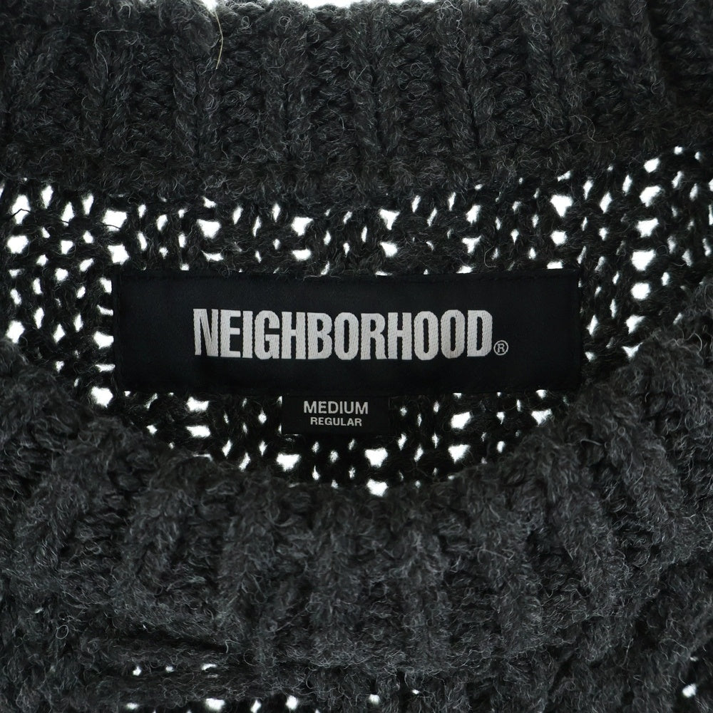 NEIGHBORHOOD(ネイバーフッド) 23AW PATCHWORK SAVAGE SWEATER パッチワーク サベージ ニット セーター グレー 232FUNH-KNM01
