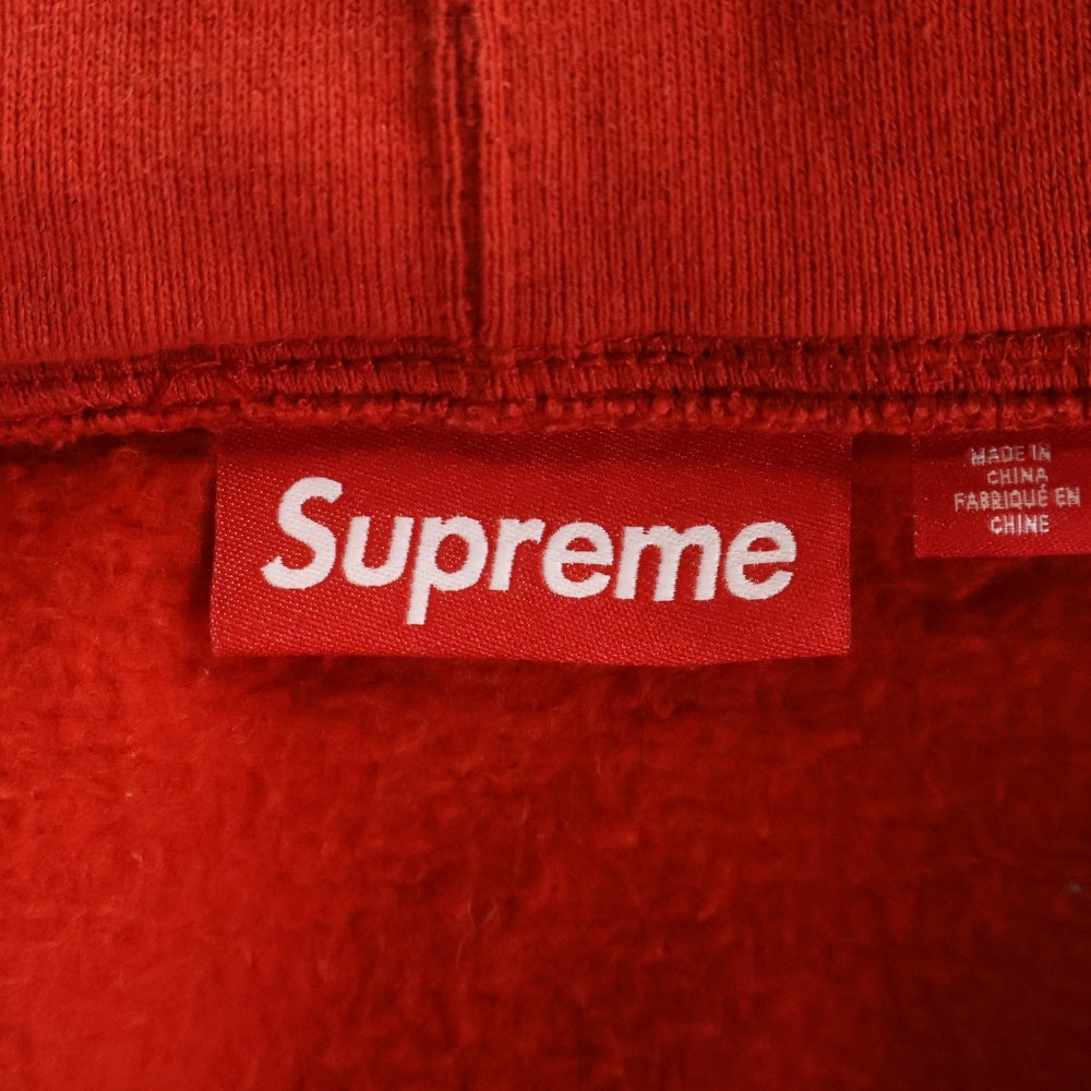SUPREME(シュプリーム) 25SS Leather Applique Zip Up Hooded Sweatshirt レザー アップリケ ジップアップ スウェットシャツパーカー フーディ レッド