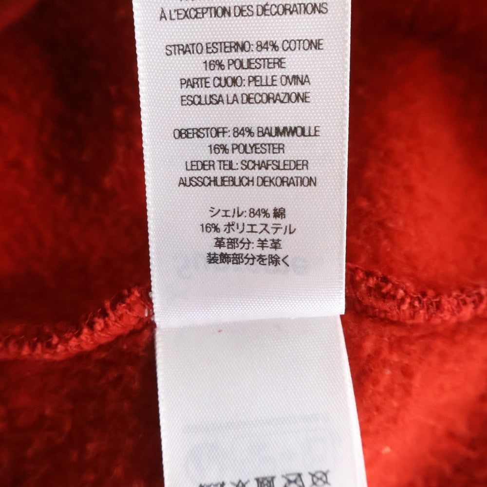 SUPREME(シュプリーム) 25SS Leather Applique Zip Up Hooded Sweatshirt レザー アップリケ ジップアップ スウェットシャツパーカー フーディ レッド