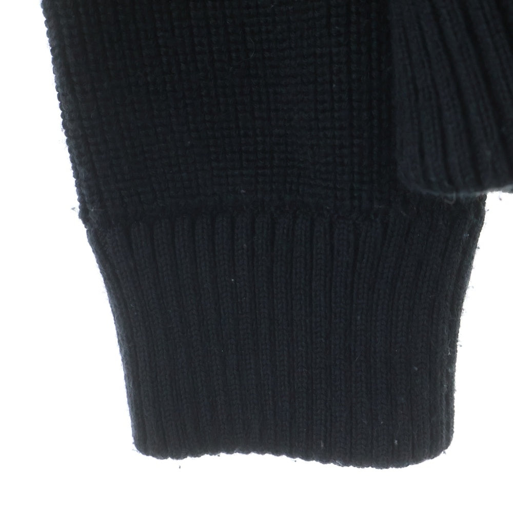 MONCLER(モンクレール) 24AW CARDIGAN TRICOT カーディガン トリコット アームニット切り替え ロゴワッペン ジップアップ フーデッド ダウンジャケット ブラック J20919B50800 A9340