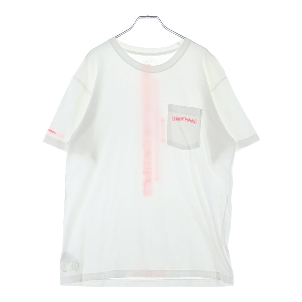 CHROME HEARTS(クロムハーツ) Made in Hollywood Vertical Logo メイドイン ハリウッド ヴァーティカルロゴ 半袖Tシャツ カットソー ホワイト/ピンク