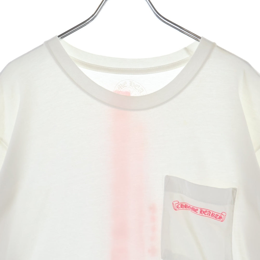 CHROME HEARTS(クロムハーツ) Made in Hollywood Vertical Logo メイドイン ハリウッド ヴァーティカルロゴ 半袖Tシャツ カットソー ホワイト/ピンク