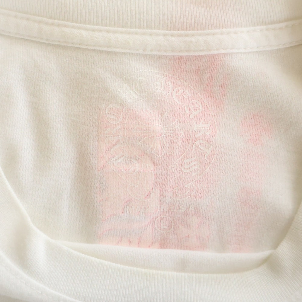 CHROME HEARTS(クロムハーツ) Made in Hollywood Vertical Logo メイドイン ハリウッド ヴァーティカルロゴ 半袖Tシャツ カットソー ホワイト/ピンク