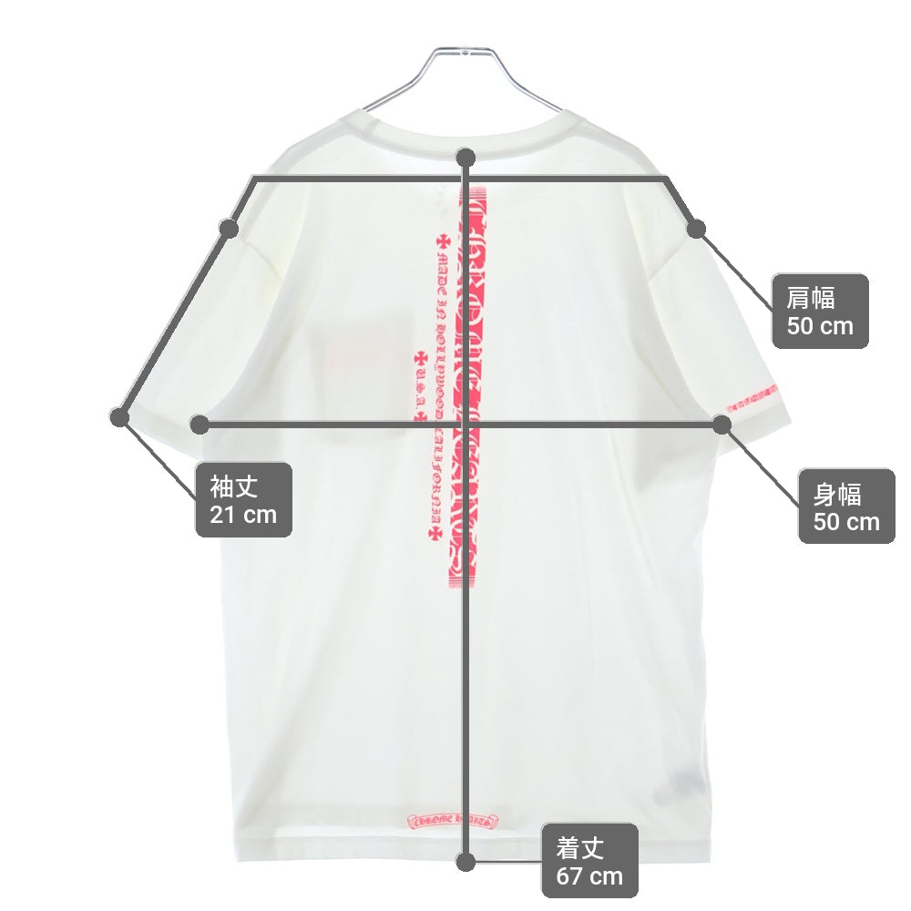 CHROME HEARTS(クロムハーツ) Made in Hollywood Vertical Logo メイドイン ハリウッド ヴァーティカルロゴ 半袖Tシャツ カットソー ホワイト/ピンク