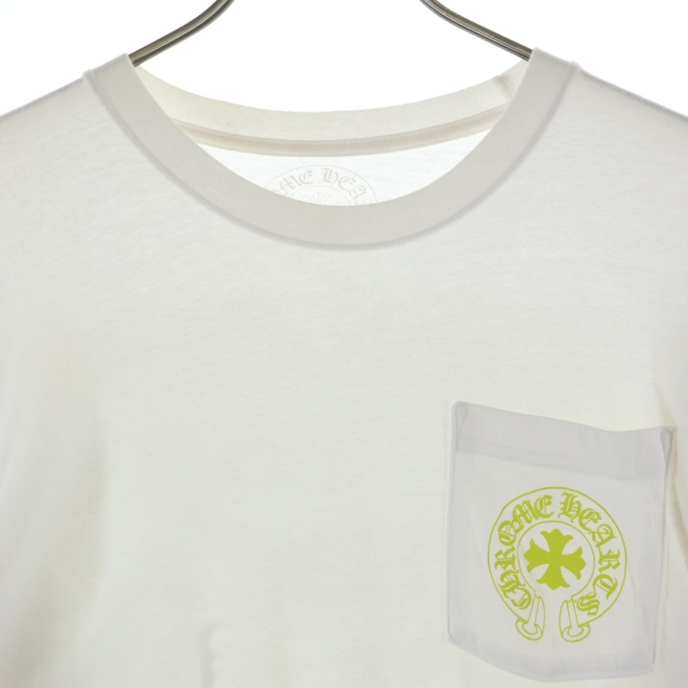 CHROME HEARTS(クロムハーツ) Made In Hollywood L/S Tee メイドインハリウッド アームフローラルクロス 長袖Tシャツ カットソー ホワイト/イエロー