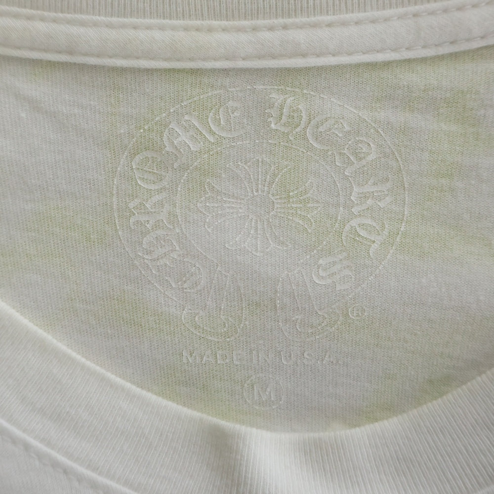 CHROME HEARTS(クロムハーツ) Made In Hollywood L/S Tee メイドインハリウッド アームフローラルクロス 長袖Tシャツ カットソー ホワイト/イエロー
