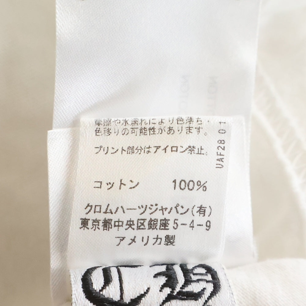 CHROME HEARTS(クロムハーツ) Made In Hollywood L/S Tee メイドインハリウッド アームフローラルクロス 長袖Tシャツ カットソー ホワイト/イエロー