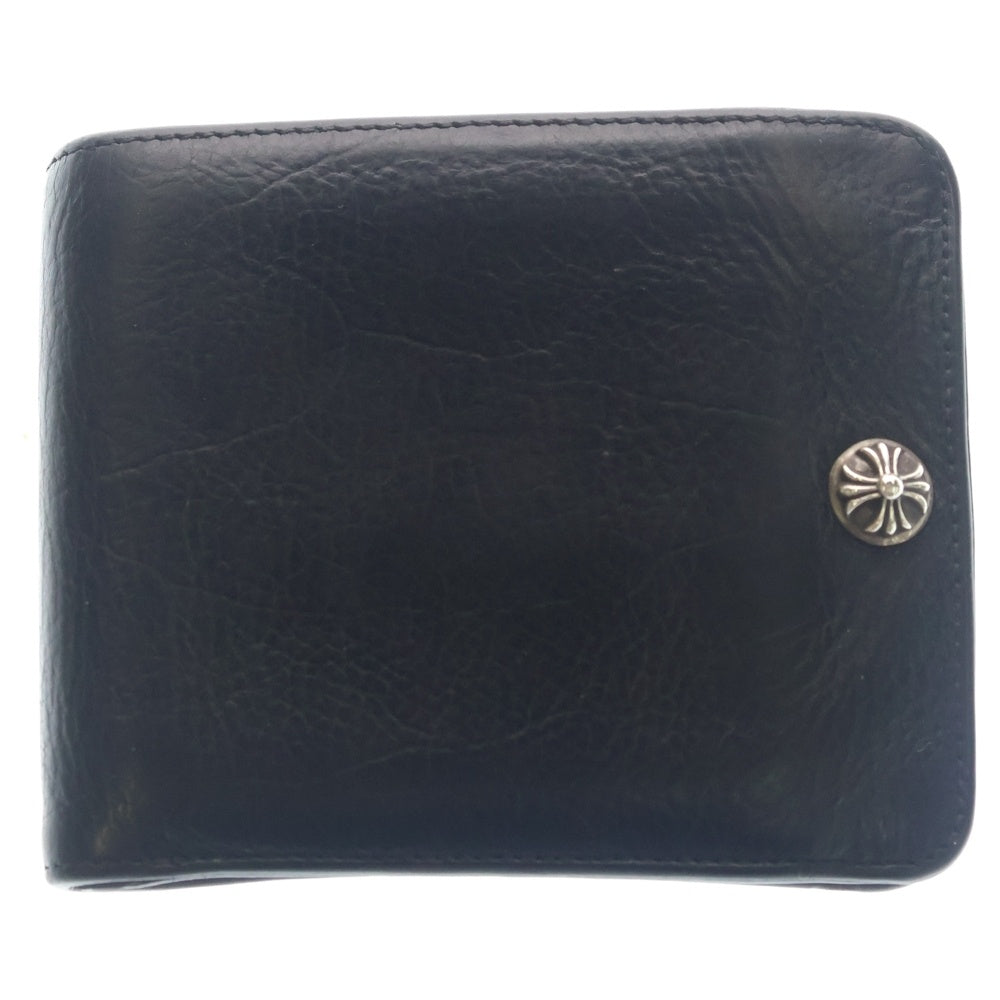 CHROME HEARTS(クロムハーツ) 1SNAP 1スナップ クロス ボールボタン レザーウォレット 財布 ブラック