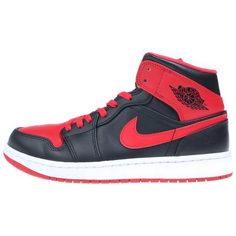 NIKE(ナイキ) AIR JORDAN 1 MID BRED TOE DQ8426-060 エアジョーダン 1 ブレッド トゥ レザーミッドカットスニーカー シューズ ブラック/レッド US10/28.0cm
