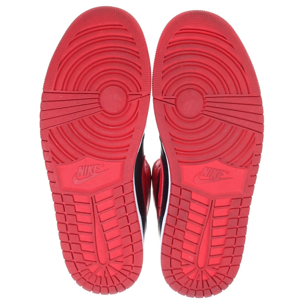 NIKE(ナイキ) AIR JORDAN 1 MID BRED TOE DQ8426-060 エアジョーダン 1 ブレッド トゥ レザーミッドカットスニーカー シューズ ブラック/レッド US10/28.0cm