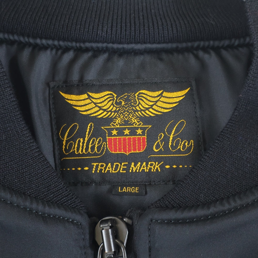 CALEE(キャリー) MA-1 Type jacket ジップアップナイロンジャケット ブラック 20AW064