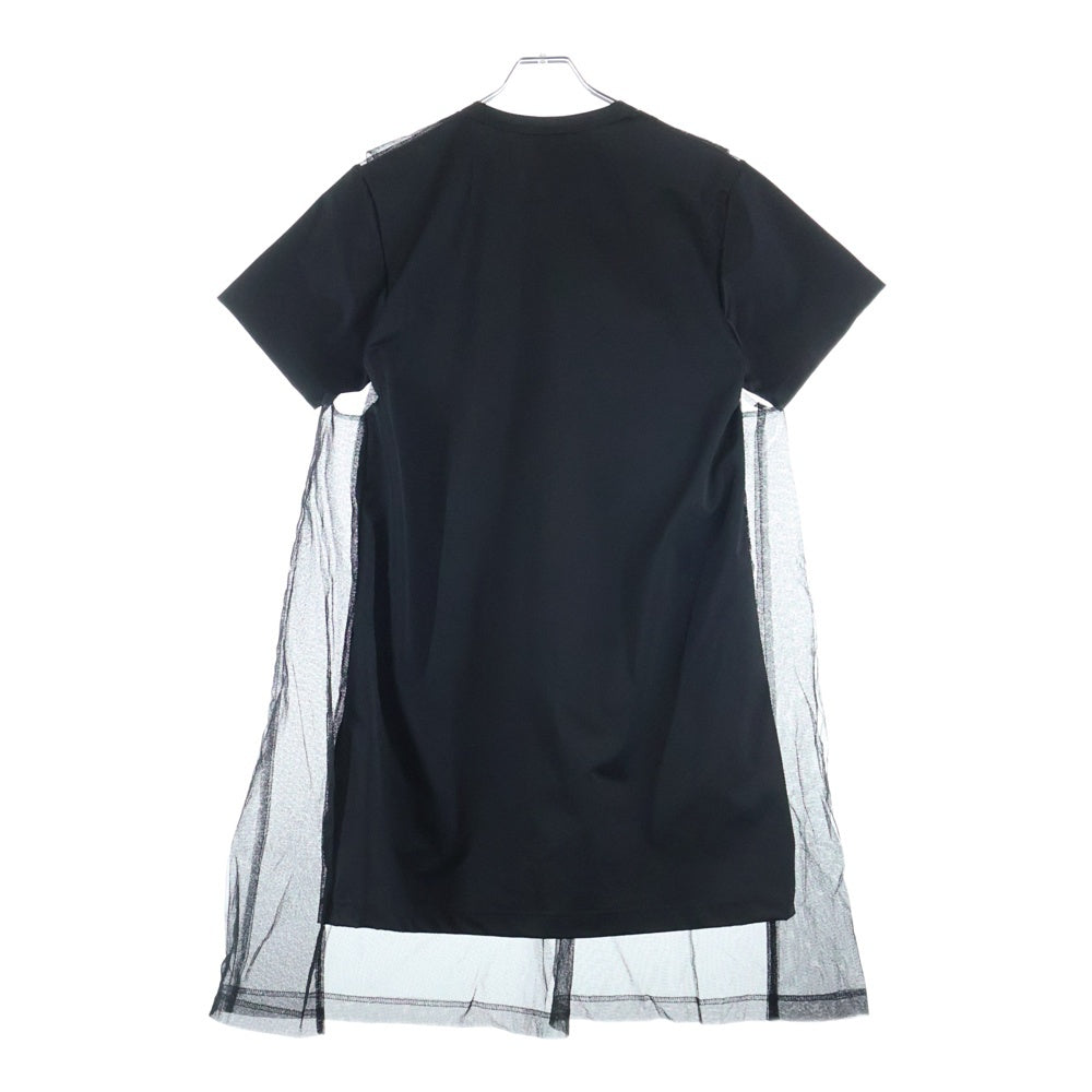 COMME des GARCONS HOMME PLUS(コムデギャルソンオムプリュス) 25SS チュールレイヤード エステルロング半袖Tシャツ カットソー ブラック PO-T026