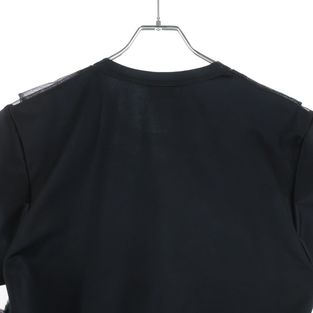 COMME des GARCONS HOMME PLUS(コムデギャルソンオムプリュス) 25SS チュールレイヤード エステルロング半袖Tシャツ カットソー ブラック PO-T026