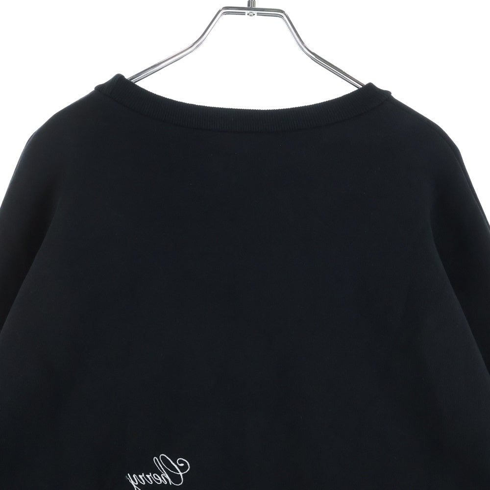NO BRAND(ノーブランド) CHERRY LOS ANGELES LOGO CREWNECK SWEAT チェリーロサンゼルス ロゴ刺繍 クルーネックスウェット ブラック 5568-343-0240
