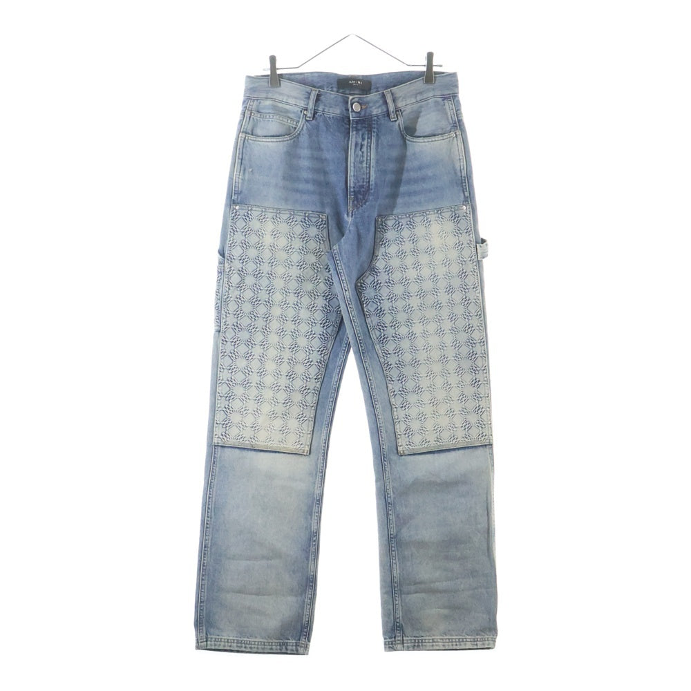 AMIRI(アミリ) 25SS DEBOSSED MA QUAD CARPENTER エンボスロゴ ダブルニー カーペンターパンツ インディゴブルー SRAMDNGH1055ASMRBC00