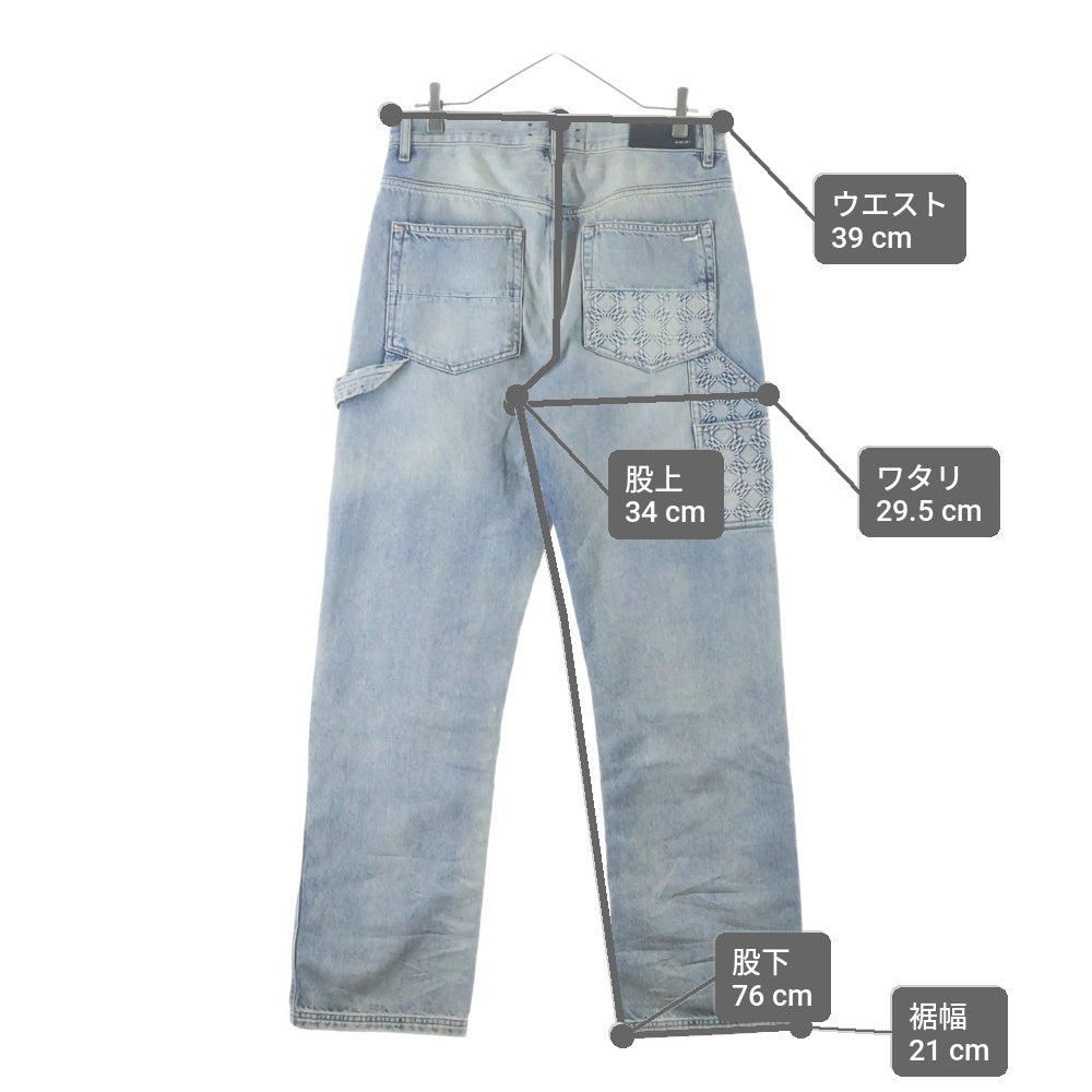 AMIRI(アミリ) 25SS DEBOSSED MA QUAD CARPENTER エンボスロゴ ダブルニー カーペンターパンツ インディゴブルー SRAMDNGH1055ASMRBC00