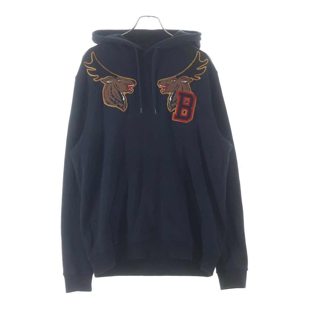 BURBERRY(バーバリー) Carson Varsity Aoolique cotton hoodie