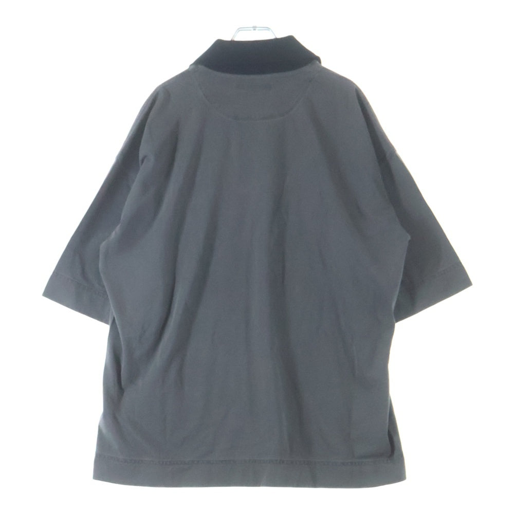 NO BRAND ノーブランド PHOEBE PHILO（フィービーファイロ) 25SS CUT COLLAR T-SHIRT 立ち衿 半袖ポロシャツ カットソー グレー/ブラック AT92 CO2448 NO BRAND(ノーブランド) PHOEBE PHILO（フィービーファイロ) 25SS CUT
