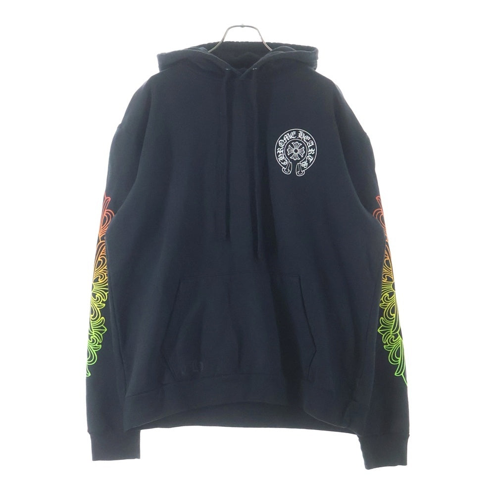 CHROME HEARTS(クロムハーツ) Back Grad Circle Logo Hoodie アームフローラル グラデーションサークルプリント プルオーバー パーカー ブラック