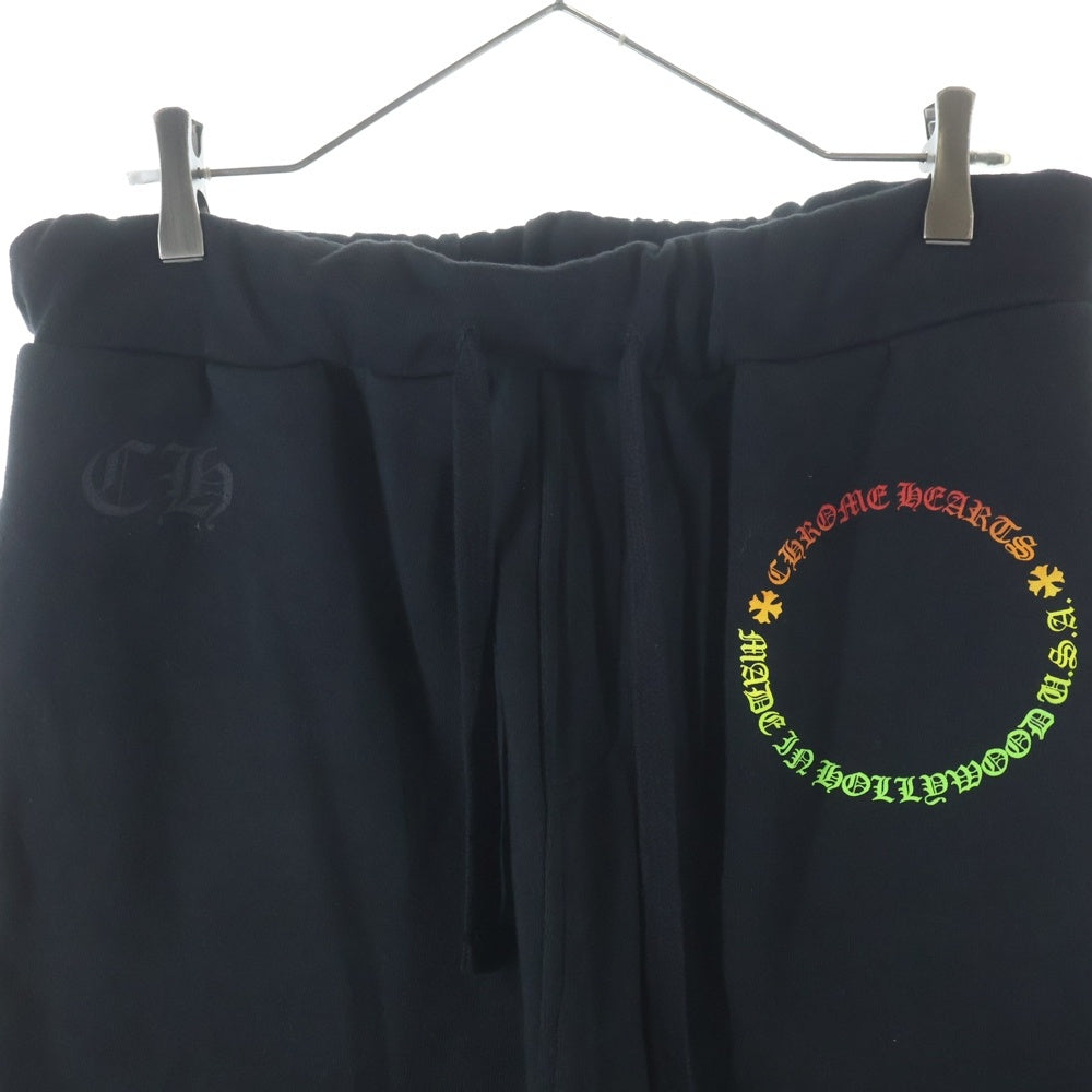 CHROME HEARTS(クロムハーツ) Grad Circle Logo Sweatpants フローラルクロスプリント グラデーションサークル スウェットパンツ ブラック