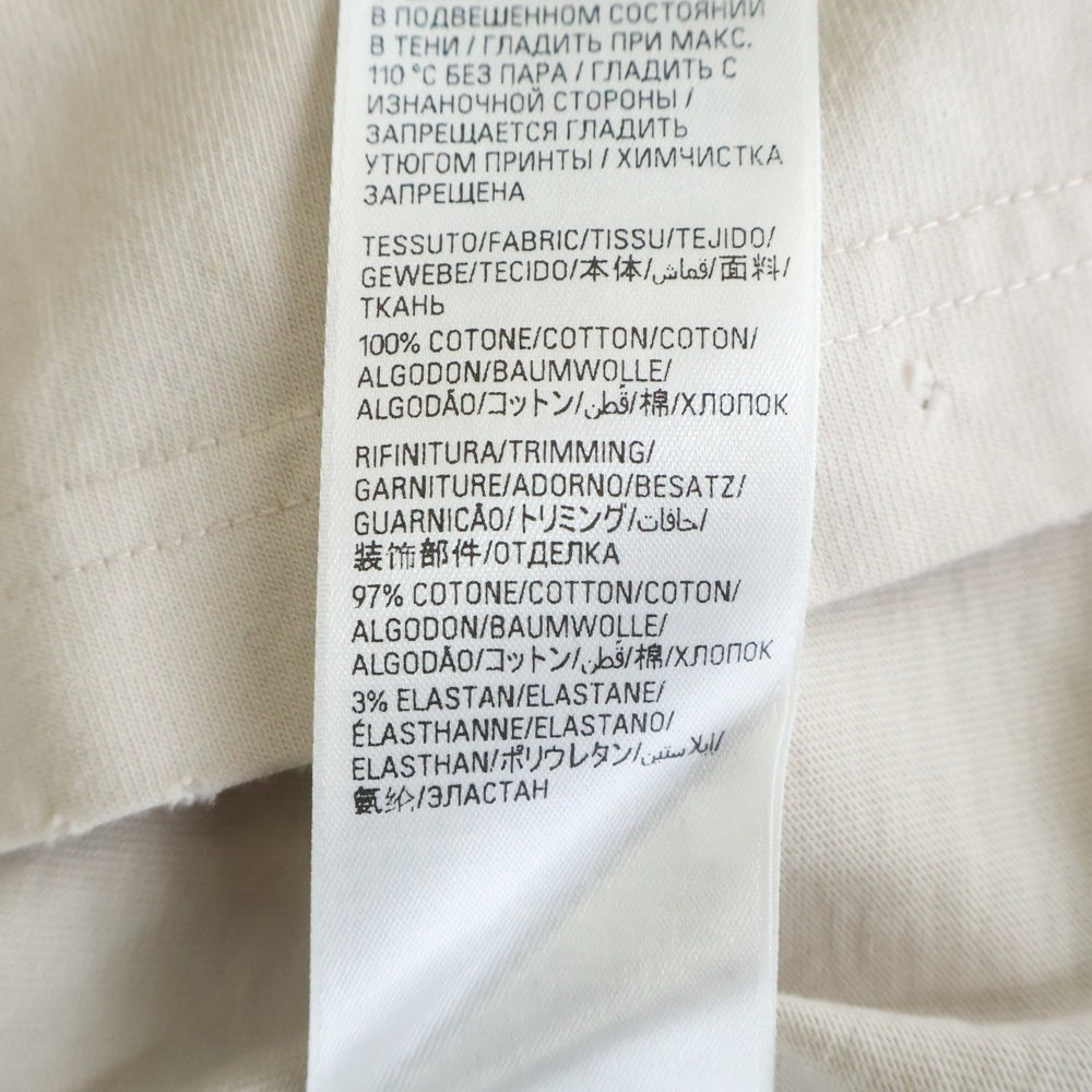 BALENCIAGA(バレンシアガ) 23SS Tape Medium Fit T-Shirt テープロゴ ミディアムフィット クルーネック半袖Tシャツ カットソー アイボリー