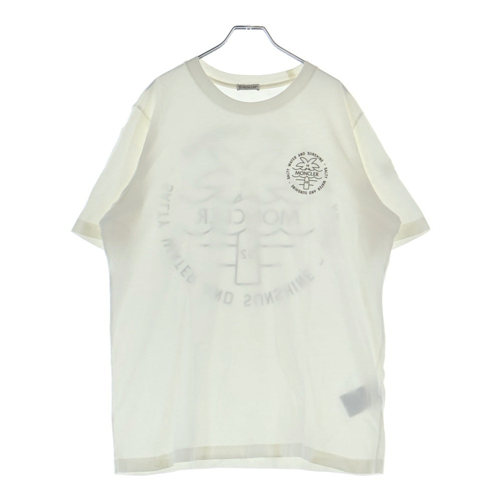 MONCLER(モンクレール) SS T-SHIRT フロント ロゴプリント半袖Tシャツ カットソー ホワイト J10918C00041 89A17