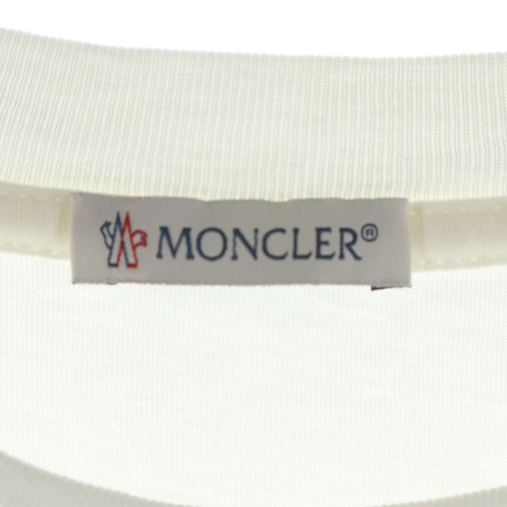 MONCLER(モンクレール) SS T-SHIRT フロント ロゴプリント半袖Tシャツ カットソー ホワイト J10918C00041 89A17