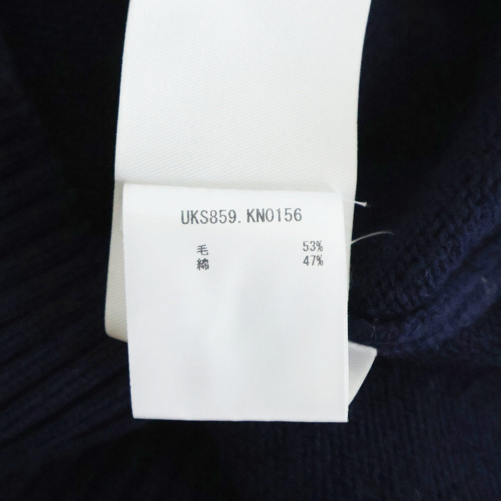 AMI Alexandre Mattiussi(アミアレクサンドルマテュッシ) ハートロゴ クルーネック ニット セーター ネイビー/ホワイト UKS859.KN0156