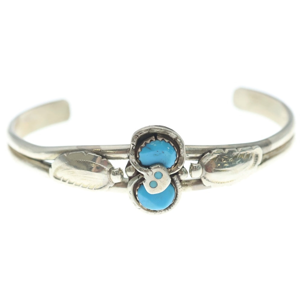 INDIAN JEWELRY(インディアンジュエリー) ZUNI Effie Calavaza ズニ族 エフィーカラバサ スネークアイ ターコイズ バングル ブレスレット シルバー/ターコイズ