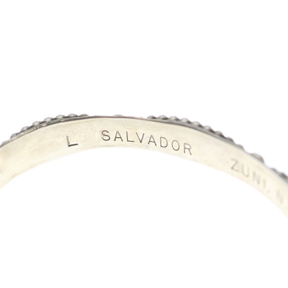 INDIAN JEWELRY(インディアンジュエリー) ZUNI Lloyd Salvador ズニ族 ロイド サルヴァドール ターコイズインレイ バングル ブレスレット シルバー/ターコイズ