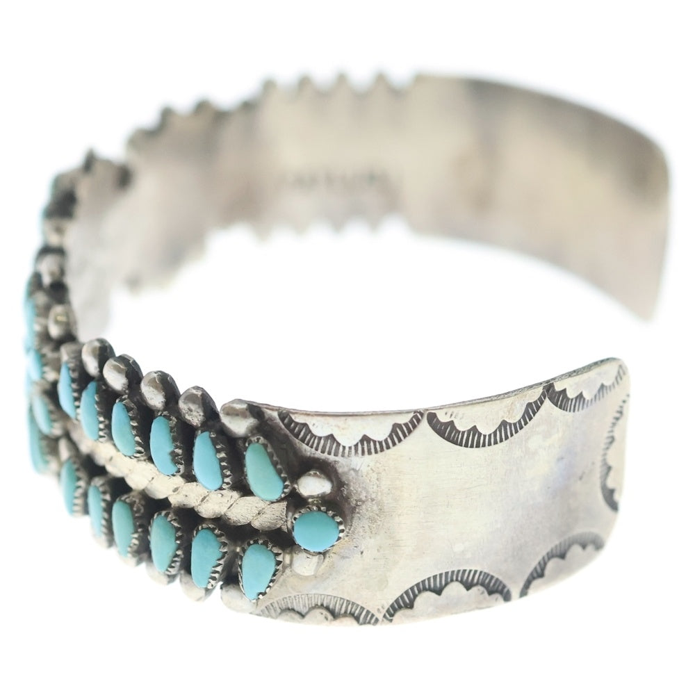 INDIAN JEWELRY(インディアンジュエリー) ZUNI Irene Paylusi ズニ族 アイリーン ペイルシ ターコイズクラスターバングル ブレスレット シルバー/ターコイズ