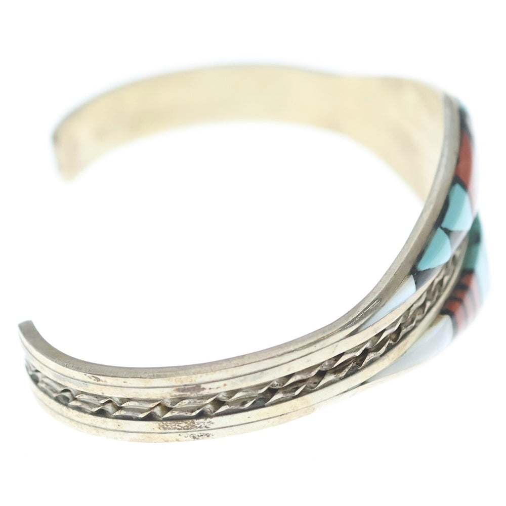 INDIAN JEWELRY(インディアンジュエリー) ZUNI ズニ族 インレイワーク バングル ブレスレット シルバー