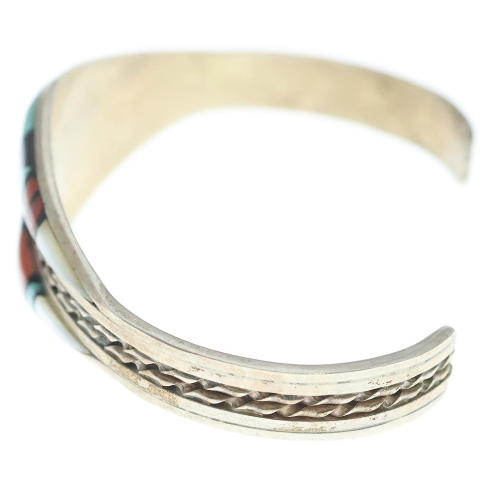 INDIAN JEWELRY(インディアンジュエリー) ZUNI ズニ族 インレイワーク バングル ブレスレット シルバー